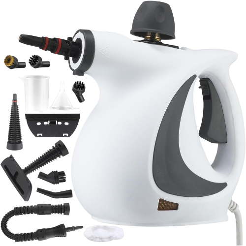 Red Hot Steam Cleaner, 2025 Upgraded Handheld Pressurized Steam Cleaner with 12 pcs Accessories, Portable Multi-Purpose Steamer for Home Use Cleaning Car Furniture Floor Grout (White)
