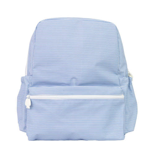 The Backpack in Navy Mini Stripe