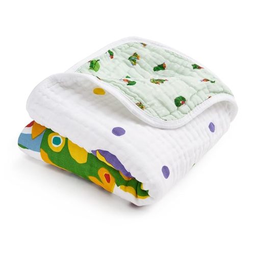 aden + anais Essentials Cotton Muslin Eric Carle Dream Blanket, Perfect for Babies, Infants and Toddlers, Crib Blanket, Nursery Essential, Very Hungry Caterpillar