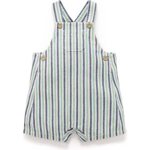 Striped Overalls Iguana Stripe - Purebaby | Maisonette