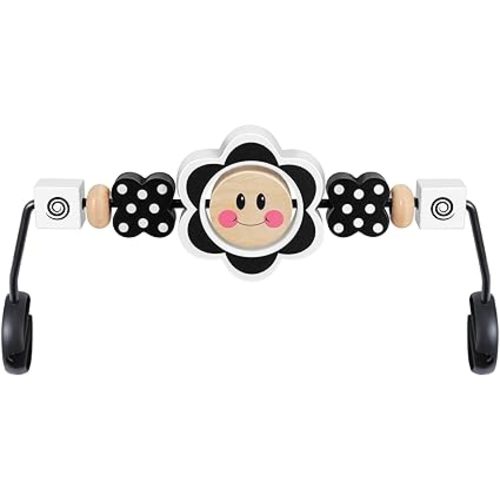 iGRATENS Baby Bjorn Bouncer Toy Bar, Toy for Baby Bouncer Soft & Bliss, Easy to Attach and Remove, Child-Friendly Materials, Exciting Design for Curious Babies, Black and White Flowers