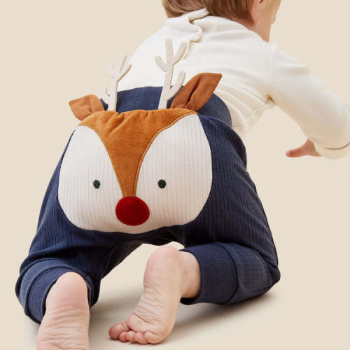 Reindeer Ribbed Joggers Navy / 0 - 3 M