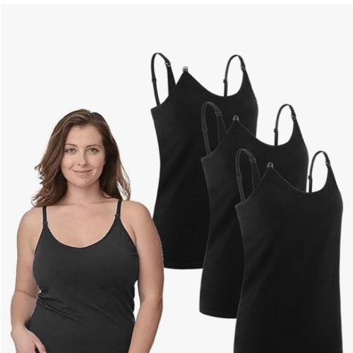 Under Control Nursing Cami Tank Tops for Breastfeeding Women Nursing Tops Maternity Shirts, Camisoles with Built in Bra 3Pack