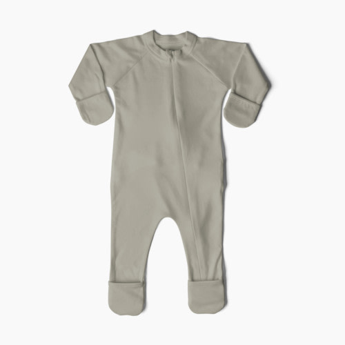 Goumi Kids Organic Cotton Footie - Moss, 3-6 Months