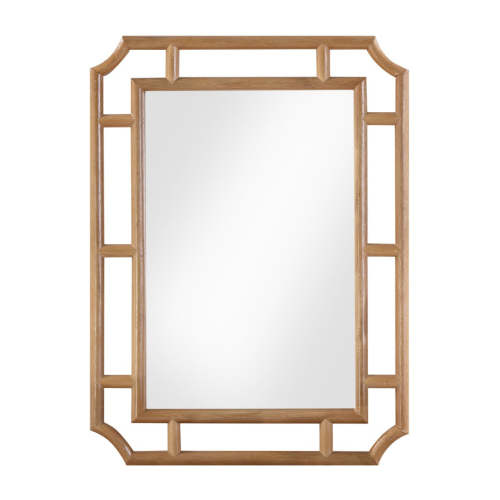 Cienna Natural Rattan Wall Mirror 24"x32" - Handmade Coastal Elegance for Any Room Decor