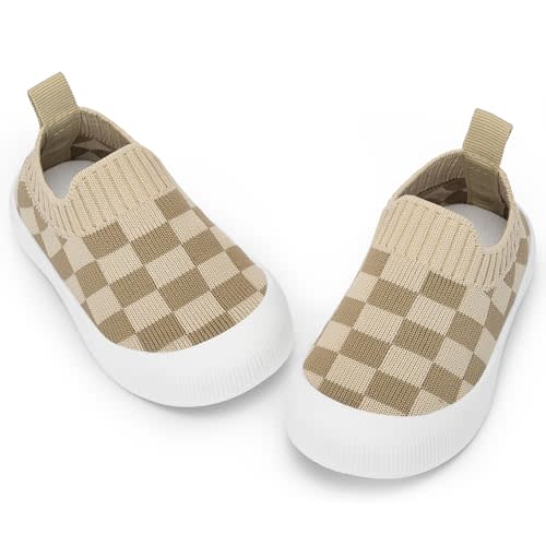 BACSAC Baby Toddler Unisex Infant Shoes Boys Girls Beige Mesh Breathable Non-Slip Soles 6-36 Months