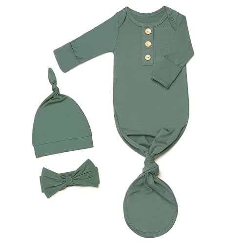 Infant Newborn Baby Knotted Gown, Sleepwear Romper Newborn Essentials Outfits Perfect for Newborn Boys and Girls Photography