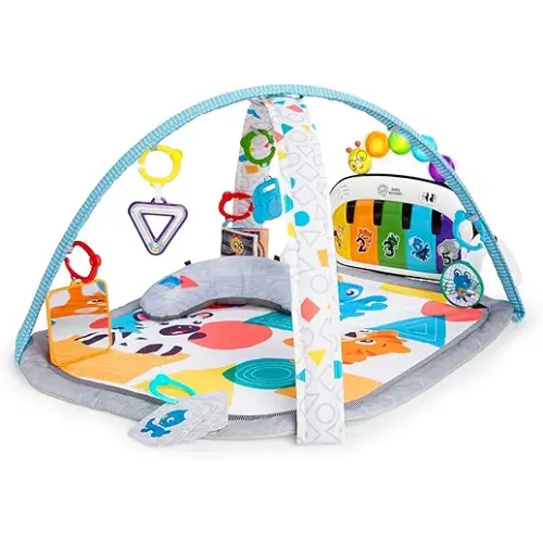 Baby Einstein 4-in-1 Kickin' Tunes Music and Language Play Gym and Piano Tummy Time Activity Mat