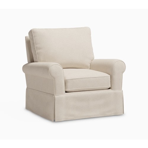 Comfort Upholstered Stationary Glider Brushed Chenille Oat