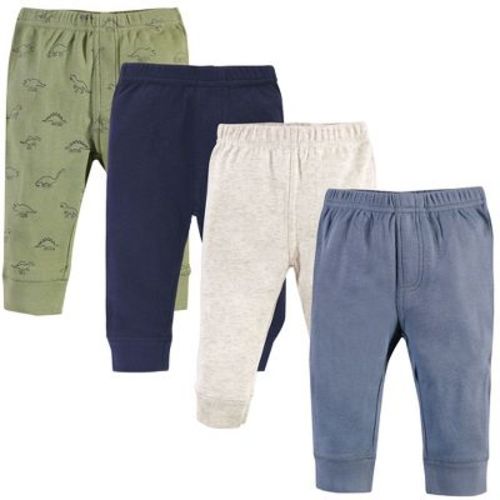 Touched by Nature Basics Infant Baby Organic Cotton Pants 4-Pack, Jungle Dino Fun, 6-9 Months