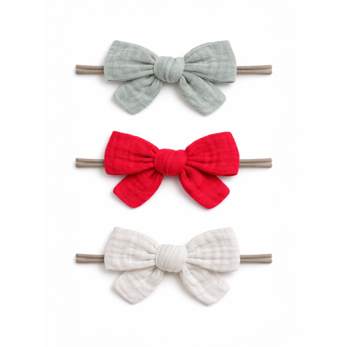 3-Pack Nylon Bows, Lucia – SpearmintLOVE