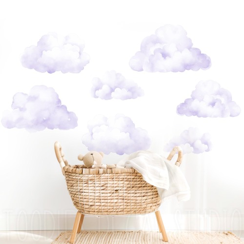 Watercolor Cloud Fabric Wall Decals - Nursery Decor