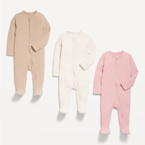 2-Way-Zip Sleep & Play Footed One-Piece 3-Pack for Baby | 3-6 M