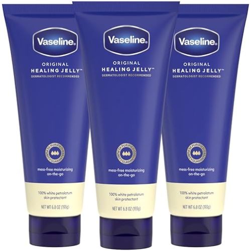 Vaseline Original Healing Jelly 3 Pack White Petrolatum Skin Protectant for Mess-Free Moisturizing On-the-Go, with 3x Purified Purity Guaranteed Formula, 6.8 oz