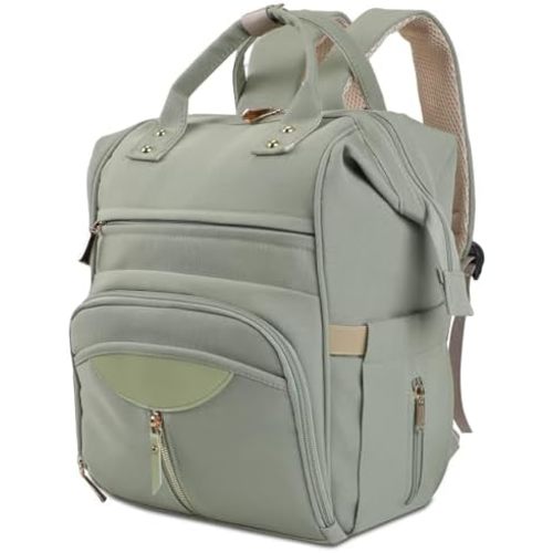 Baby Diaper Backpack, Waterproof Large Storage Baby Diaper Bag Insulated Pockets with Stroller Mount Design Travel Baby Essentials Backpack for Outdoor Family Trip (Green)