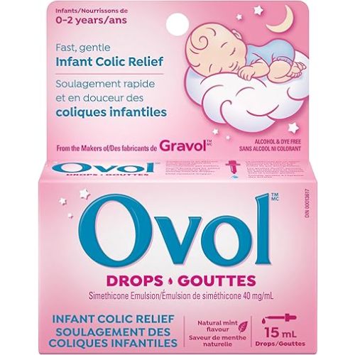 Ovol Drops - Fast, Gentle Infant Colic Relief, Made in Canada, 15mL