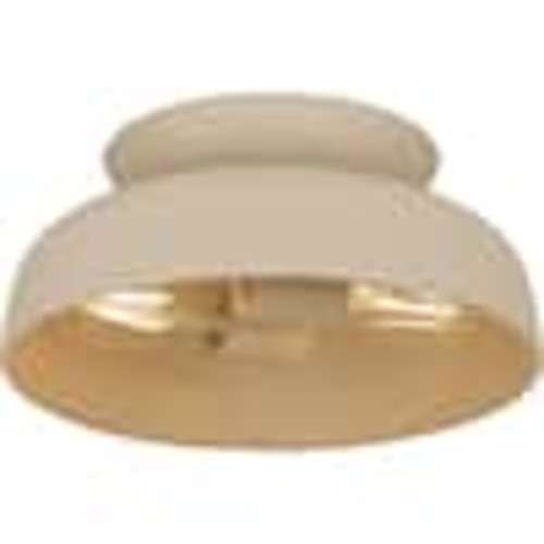 DSI LIGHTING 12.38 in. 2-Light Cream Flush Mount with Metal Shade DSHD8010A