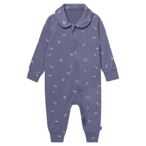 Modern Moments by Gerber Baby Neutral Super Soft Viscose Peter Pan Collar Coverall, Sizes Newborn - 12 Months