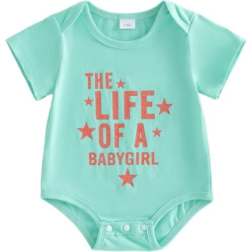 Newborn Baby Girl Outfits The Life Of A Baby Girl Short Sleeve Bubble Romper Shirt Oversized Bodysuit Summer Clothes