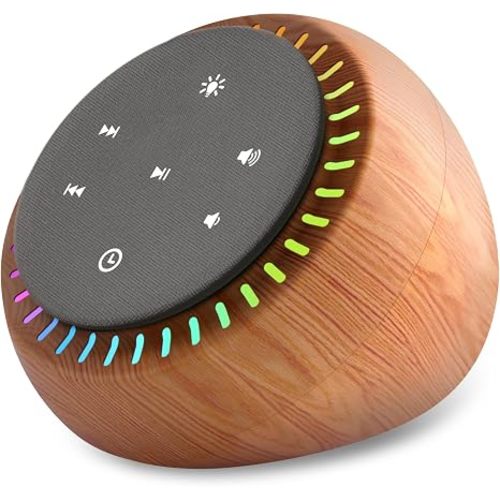 DreamSky Sound Machine for Sleep, White Noise for Sleeping Adults & Baby | Brown Noise Fan for Office Privacy & Noise Canceling, 26 Sounds & RGB Night Light, USB-C Powered for Home Travel