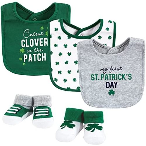 Hudson Baby Unisex BabyCotton Bib and Sock Set