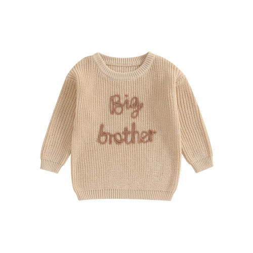 Toddler Baby Boy Sweater Big Brother Little Brother Matching Outfit Letter Long Sleeve Knit Jumper Fall Winter Clothes