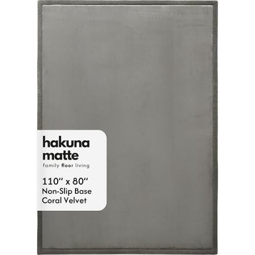 Hakuna Matte CloudSoft Baby Play Mat for Floor 80" x 110" Dark Gray