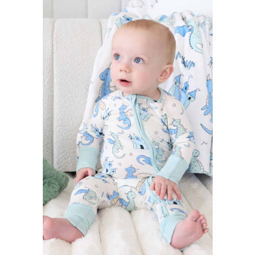 Dragon Adventure Convertible Zip Romper | Blue