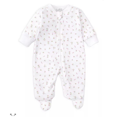 Girls' Garden Print Footie With Zip Ruffle - Baby