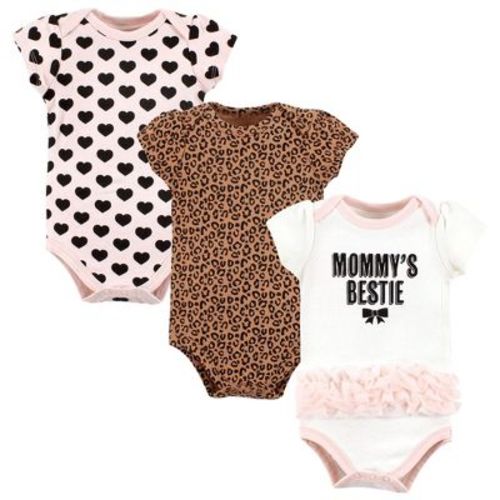 Hudson Baby Infant Girl Cotton Bodysuits, Mommys Bestie Leopard Tutu, 9-12 Months