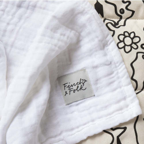 White Organic 4 Layer Muslin Blanket - Swaddle - Wrap - Heirloom Quali – Finch & Folk