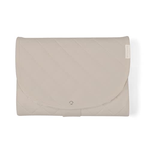 Makemake Organics Organic Portable Changing Pad GOTS Certified Organic Cotton Fill Portable Diaper Changing Mat Diaper Clutch Changing Station Kit Compact Travel Pad (33"x34", Solid Pecan)