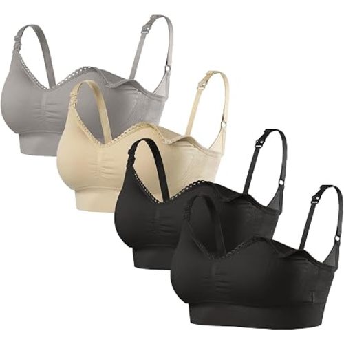 Under Control Women’s Nursing Bra Wireless Seamless Maternity Bra Breastfeeding Bra Sleep Bralette for Pregnancy with Bra Pad