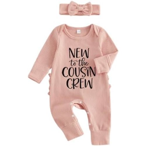 Tsultryofs Baby Girl Romper Newborn Infant Fall Clothes Waffle Jumpsuits