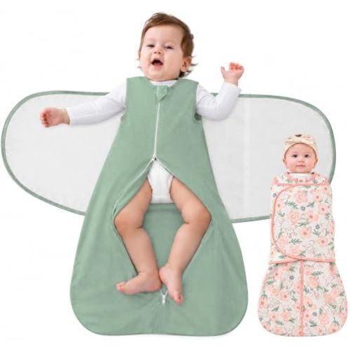 ZIGJOY Baby Swaddle Sleep Sack 0-12 Months, 1.0 TOG, 100% Cotton