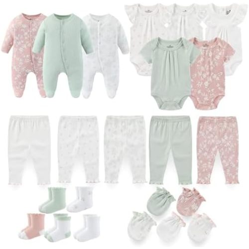 Baby Girls Boys Layette Gift Set 23 Piece Newborn Bodysuits Clothes Unisex Outfit 0-12 Month