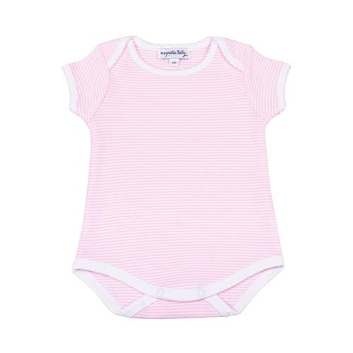 Mini Stripes Short Sleeve Bodysuit - Pink
