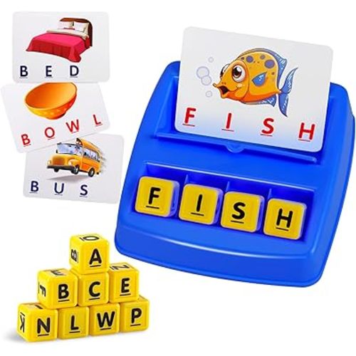 Matching Letter Game, Spelling Word and Increases Memory, Early Learning Educational Toy for Preschool & Kindergarten Kids Over 3-8 Years Old