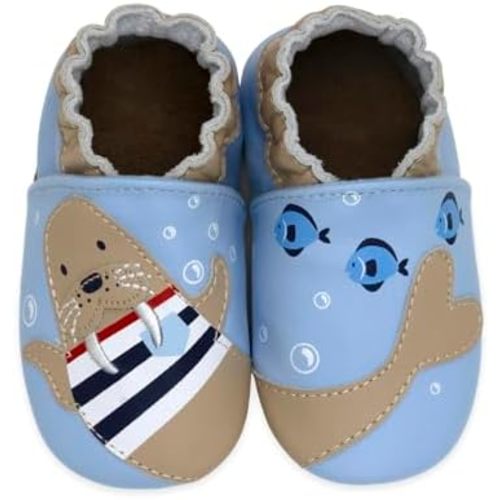 Robeez Baby Boys and Unisex Soft Soles Slip-Resistant Crib Shoes Slippers Moccasins for Infant and Toddler, 0-24 Months