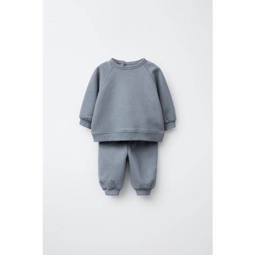 SWEATSHIRT AND JOGGER SET WITH BRUSHED INTERIOR - Cornflower blue | ZARA United States