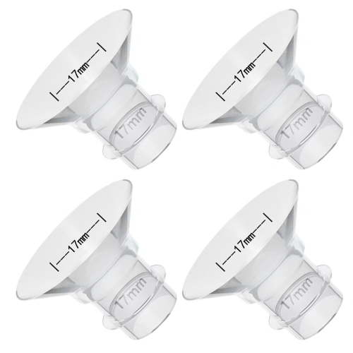 SkyAuks 4 Pcs 17mm Breast Pump Flange Inserts Sizing Kit Compatible with Breast Pump 24mm Shields/Flanges, Reduce 24mm Nipple Tunnel Down to 17 mm