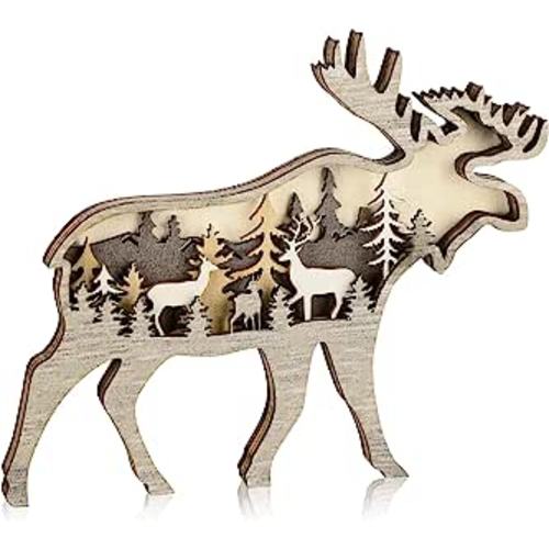 Amazon.com: Honoson Forest Animal Rustic Wall Art Decor Wooden Farmhouse Wall Decoration Wooden Animal Decor Wood Forest and Mountain Ornaments for Cabin Bedroom Living Room Decor(Brown,Deer Style) : Home & Kitchen
