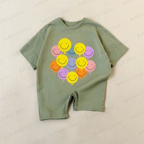 Baby Green Smiley Balloon Romper