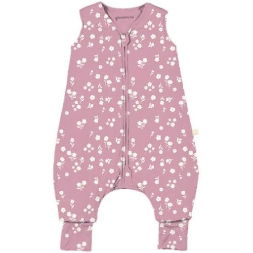 GUNAMUNA Baby Footie Sleep Bag – Walkable Wearable Blanket with DIAPER-ZiP, Convertible Foot Cuffs, Anti-Slip Grips