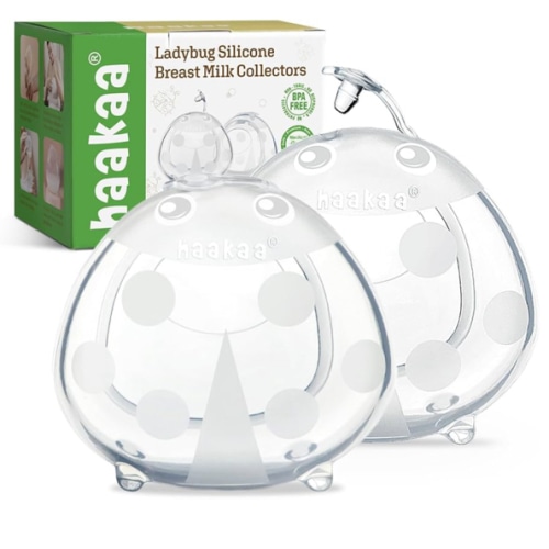haakaa Ladybug Milk Collector Wearable Milk Collector Ladybug Breastmilk Collector Breastfeeding Milk Catchers Breast Milk Savers 2.5oz/75ml 2 PCS