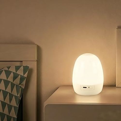 LED Egg Night Light, Touch Baby Egg Light for Nursery, Stepless Dimming Brightness 3 Colors Changing, Tumbler Touch Night Lamp, BPA Free, Rechargeable Light for Breastfeeding, Kids Bedroom, Camping