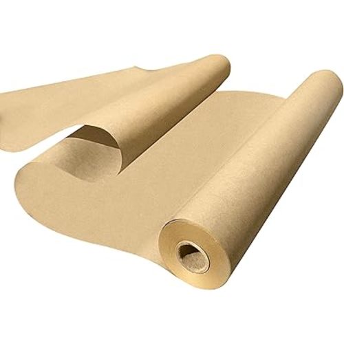 Made in USA Kraft Paper Wide Jumbo Roll 48" x 1200" (100ft) Ideal for Gift Wrapping, Art, Craft, Postal, Packing, Shipping, Floor Protection, Dunnage, Parcel, Table Runner, 100% Recycled Material