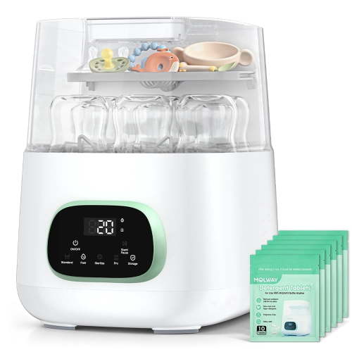 NIRGU, Auto Baby Bottle Washer, 17.38" x 19.00" x 13.63", Green
