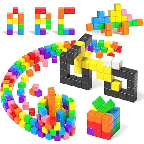 54 PCS Magnetic Blocks, Magnetic Building Blocks for Toddlers 3+, Montessori Toys, Magnet Cubes, Preschool STEM Educational Sensory Magnet Toys for Kids Ages 3-5 Year Old Boys and Girls