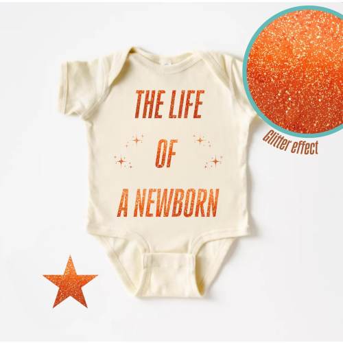 The Life Of A newborn Baby, showgirl Inspired Infant Bodysuit with Funny Glitter Effect | showgirl era